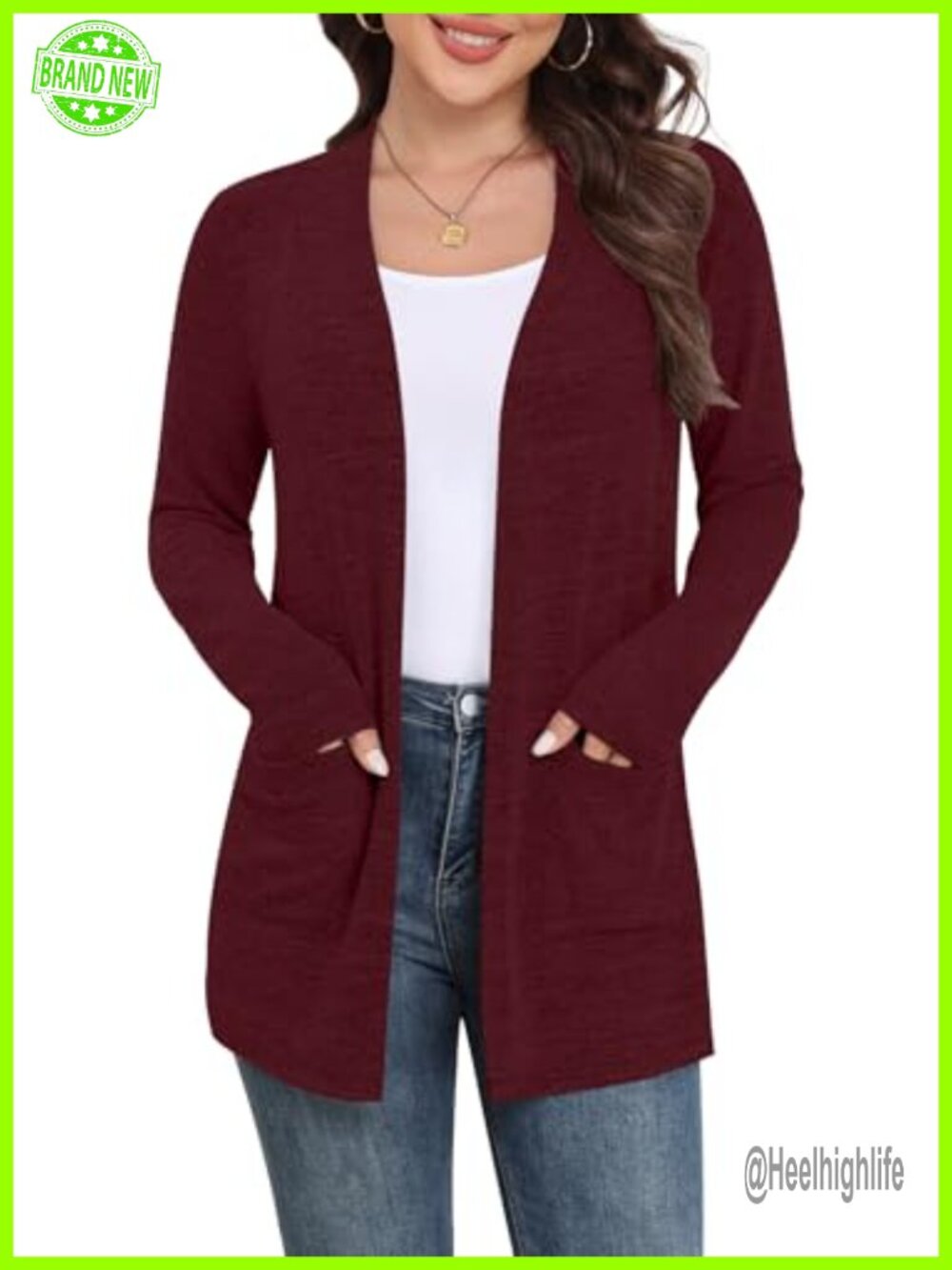 Women's Lightweight Open Front Cardigan Long Sleeve with Pockets S-3XL